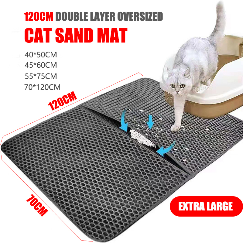 Cat Litter Mat EVA Double Layer Pet Cat Litter Pad Bottom Non-slip ...