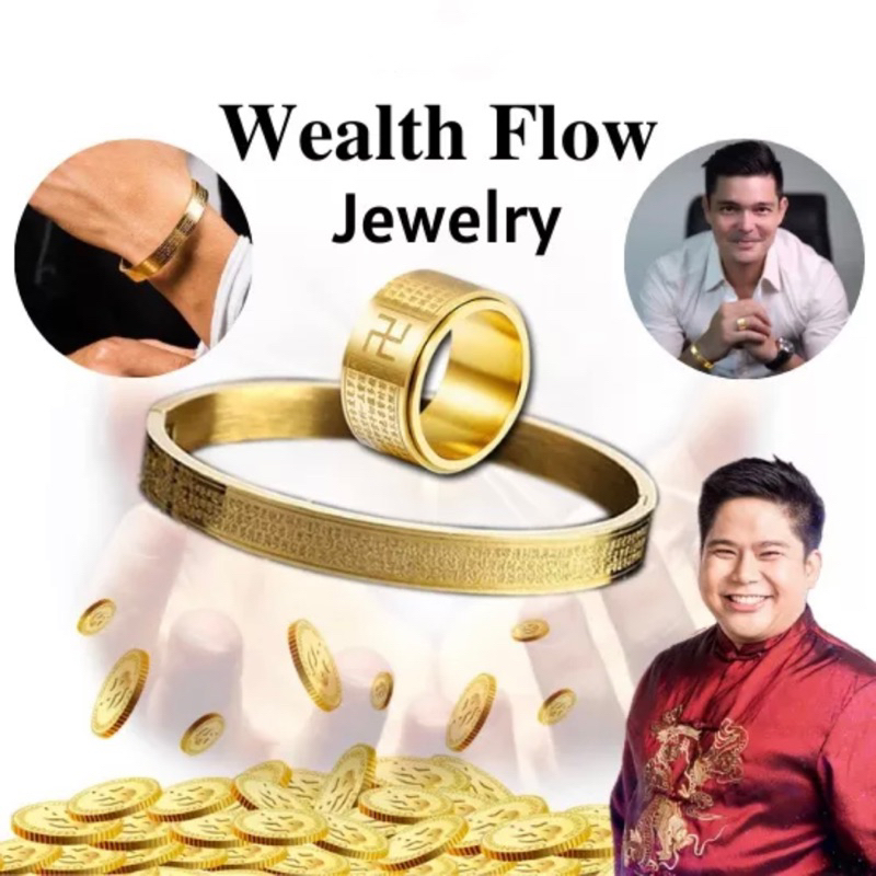 Wealth Flow Jewelry Feng Shui Lucky Charm Bracelet Ring Good Luck
