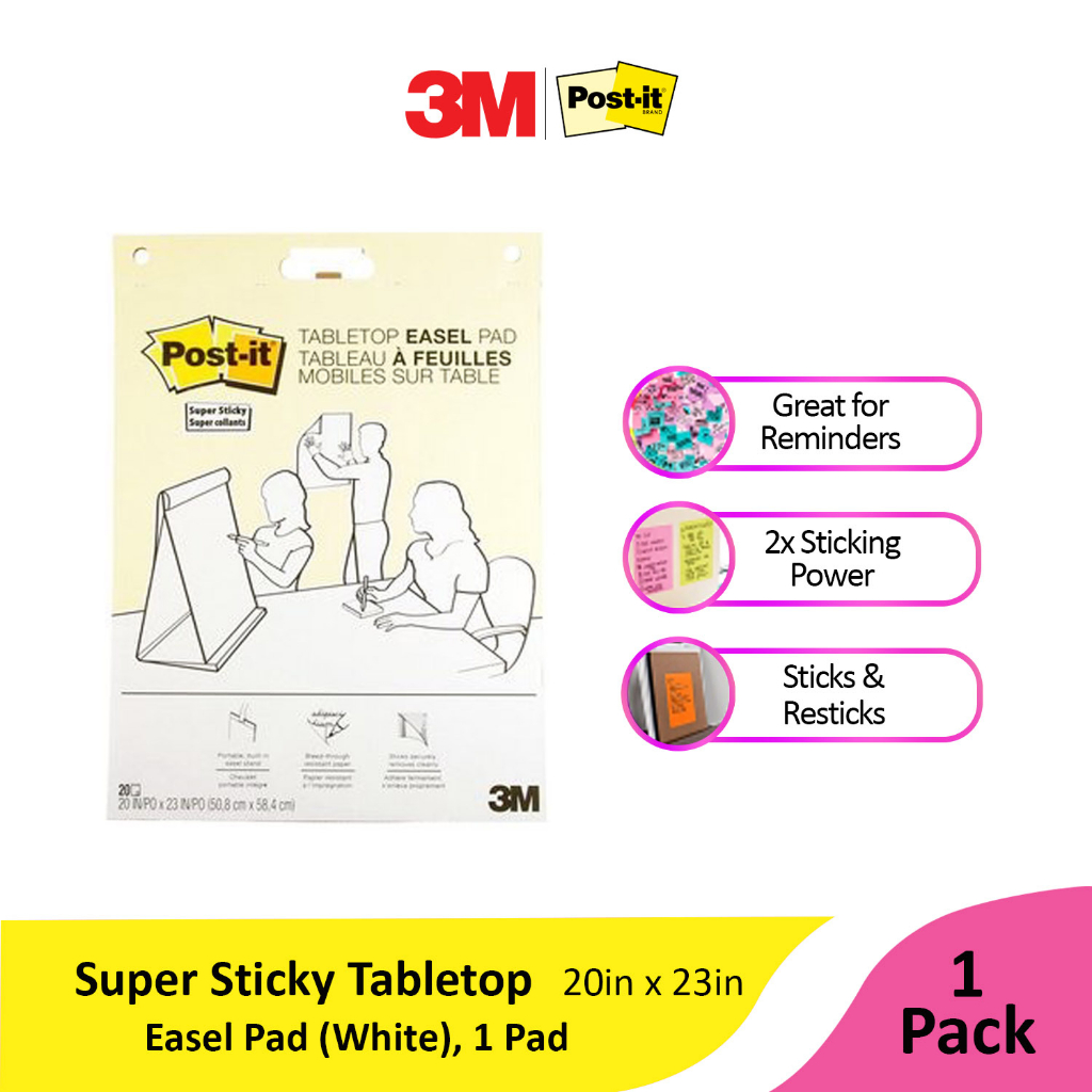  Post-it Super Sticky Tabletop Easel Pad, 20 x 23