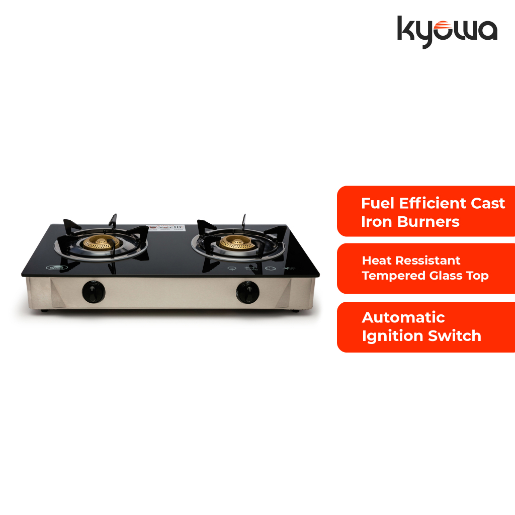 Kyowa Glass Top Double Burner Gas Stove KW3566 Shopee Philippines