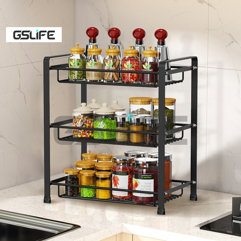 GSlife 2/3 Tiers Kitchen Spice Rack Condiment Rack Seasoner Rack ...