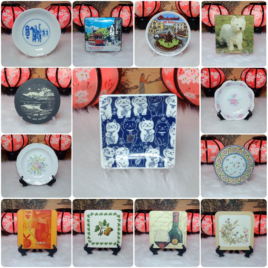 ASSORTED VINTAGE ENGLAND BRANDED SMALL/MINIS DISPLAY PLATE WITH STAND ...