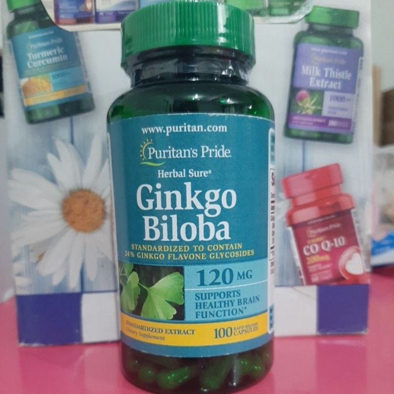 Ginkgo Biloba Extract 120 mg. 100 capsules EXPIRY: Dec. 2026 Puritan's ...