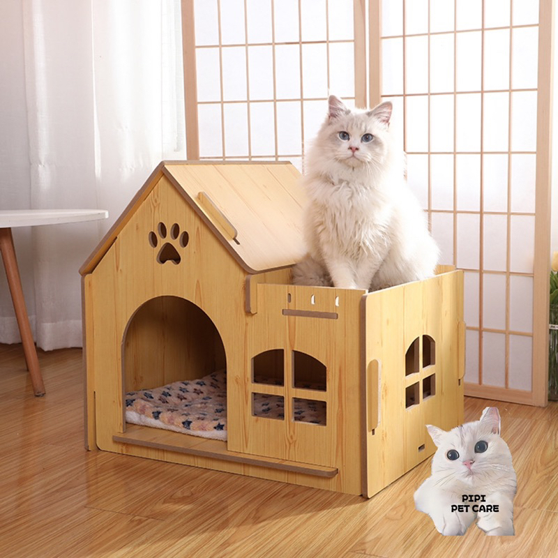 Pet House Four Seasons Cat Litter Wooden House Dog Cage Indoor and Outdoor Universal Shopee