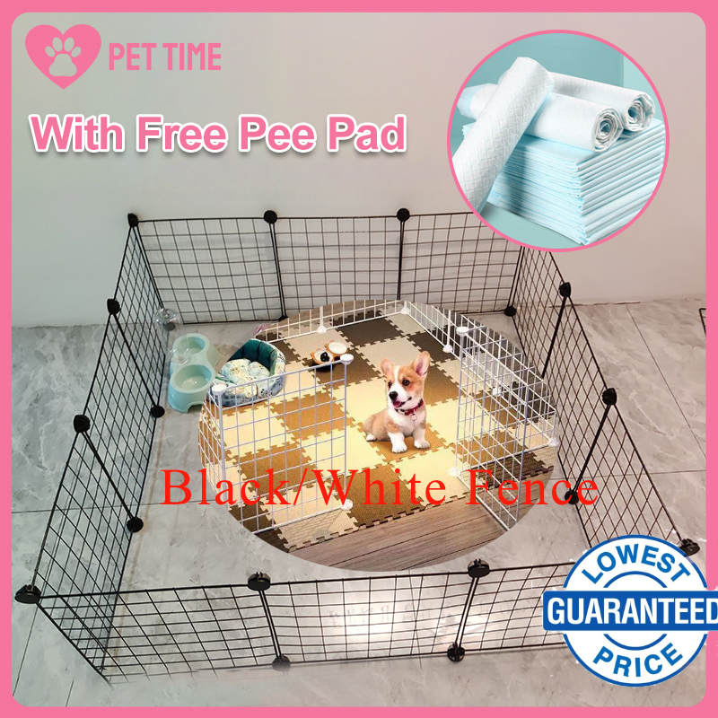 【Free Pee Pad】12Pcs DIY Pet Fence 35*35cm Dog Cage Dog Fence Playpen