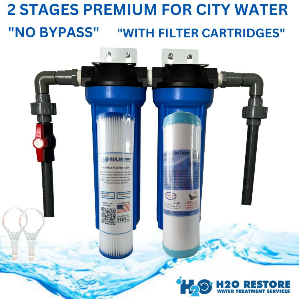 Water Filter H2O Restore 2 Stages Premium For City Water Setup 10 Inch ...