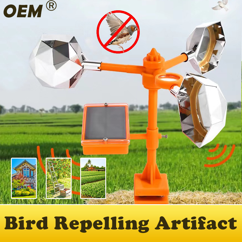 OEM Ultrasonic Animal Control Solar Powered Outdoor Bird Repellent for