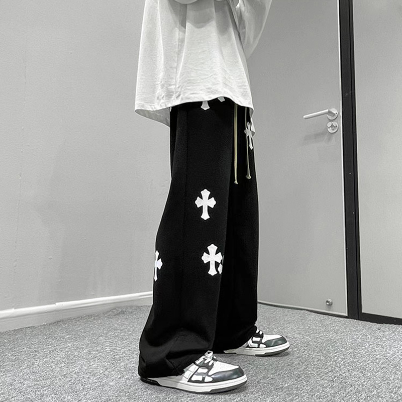 Korean Style Mens Baggy Black Trousers Korean Black Pants Outfit