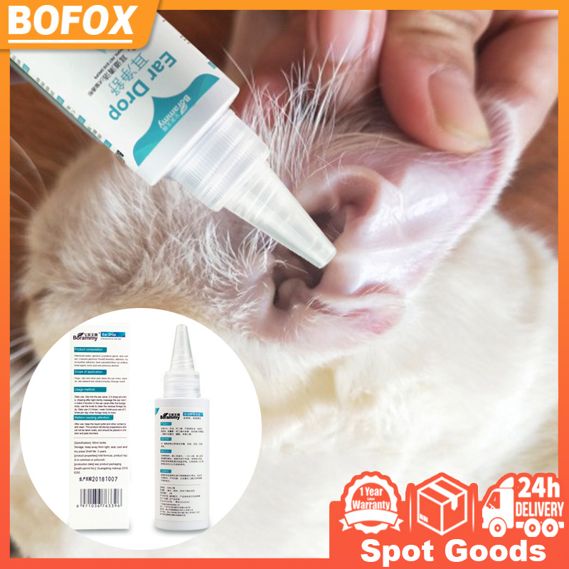 Pet Ear Mites Cleaner Odor Removal Ear Drops Dog Cat Eye Drops Infection Solution Treatment