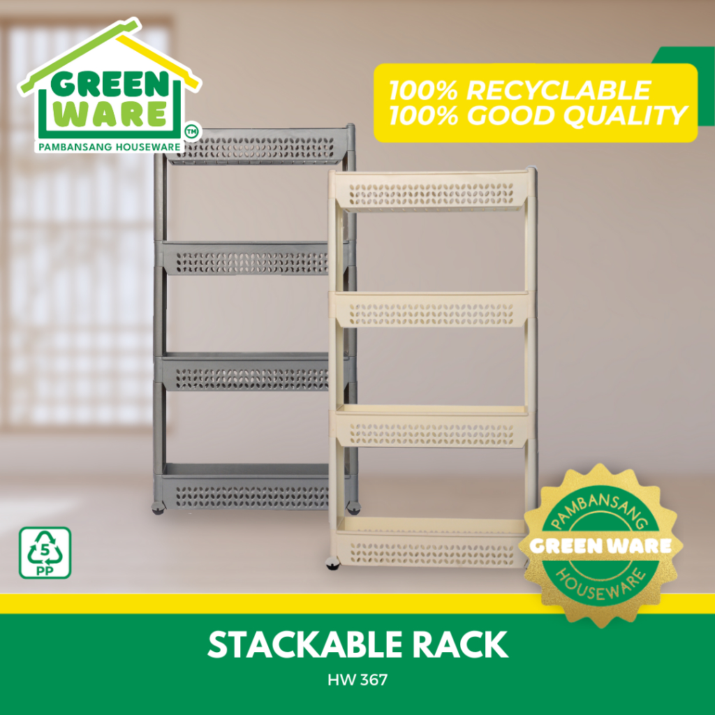 Greenware Stackable 3 Layer or 4 Layer UTILITY TRAY RACK ORGANIZER Slim ...