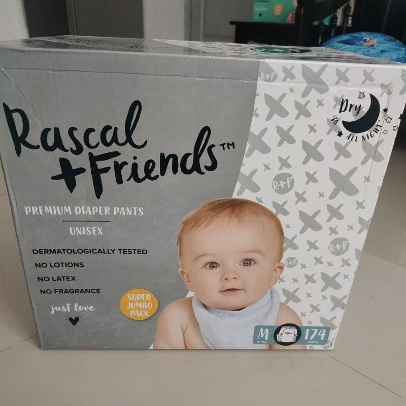 174pcs Rascal + Friends Premium Diaper Pants Medium Super Jumbo Pack