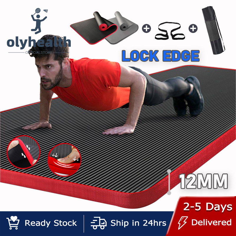 Olyhealth 12MM Extra Thick Yoga Mat For Men Exercise Mat Workout Mat