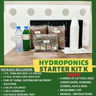 HYDROPONICS STARTER KIT K (15 HOLES TUNA BOX) - COMPLETE SET FOR ...