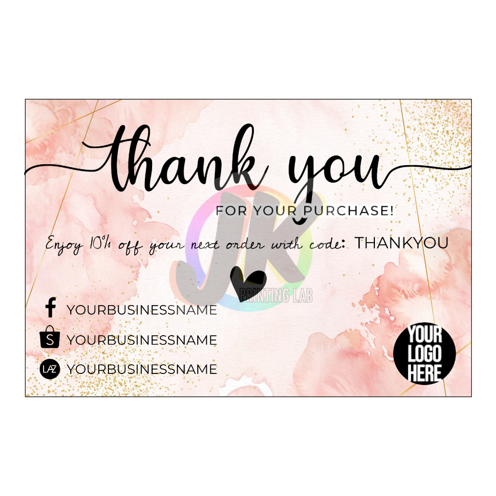 Customized Thank You Cards/Business Cards (10PCS per SET) | Shopee ...