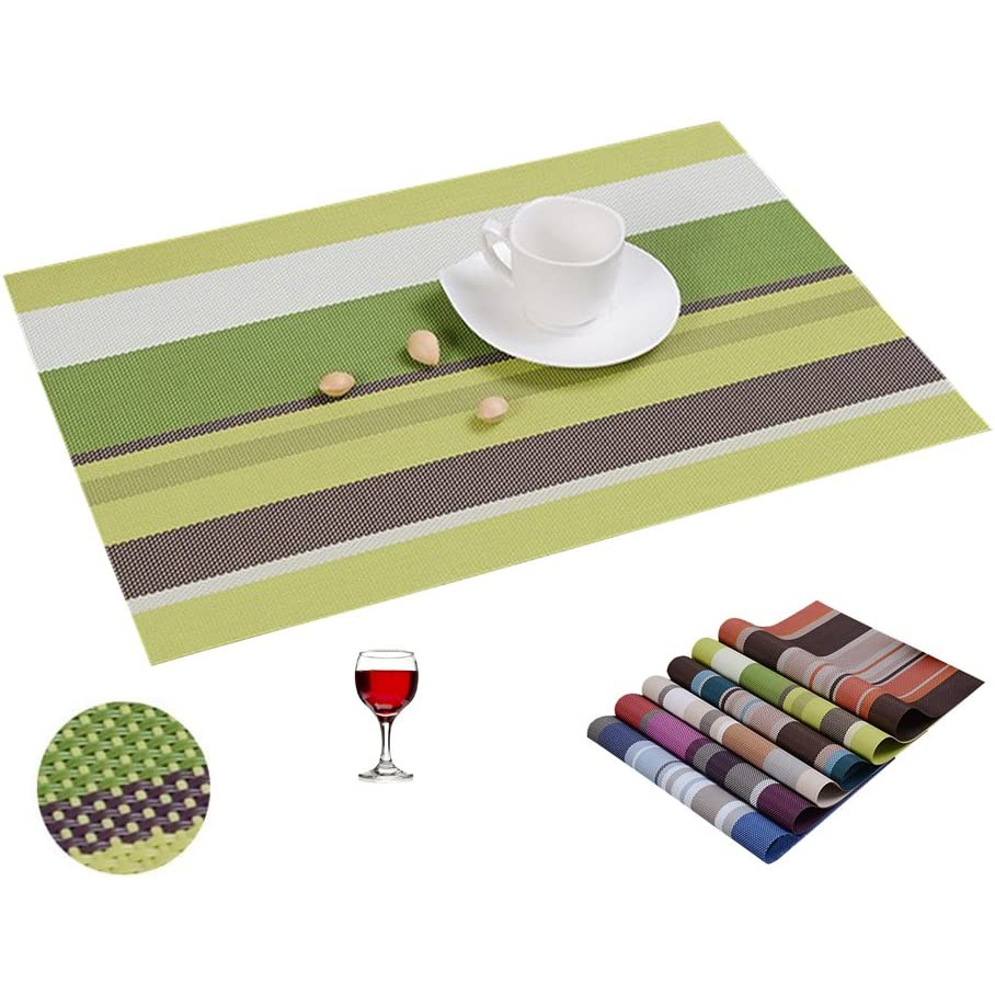 Kitchen Table mat PVC Placemat Color Stripes Bar Plate mat | Shopee ...