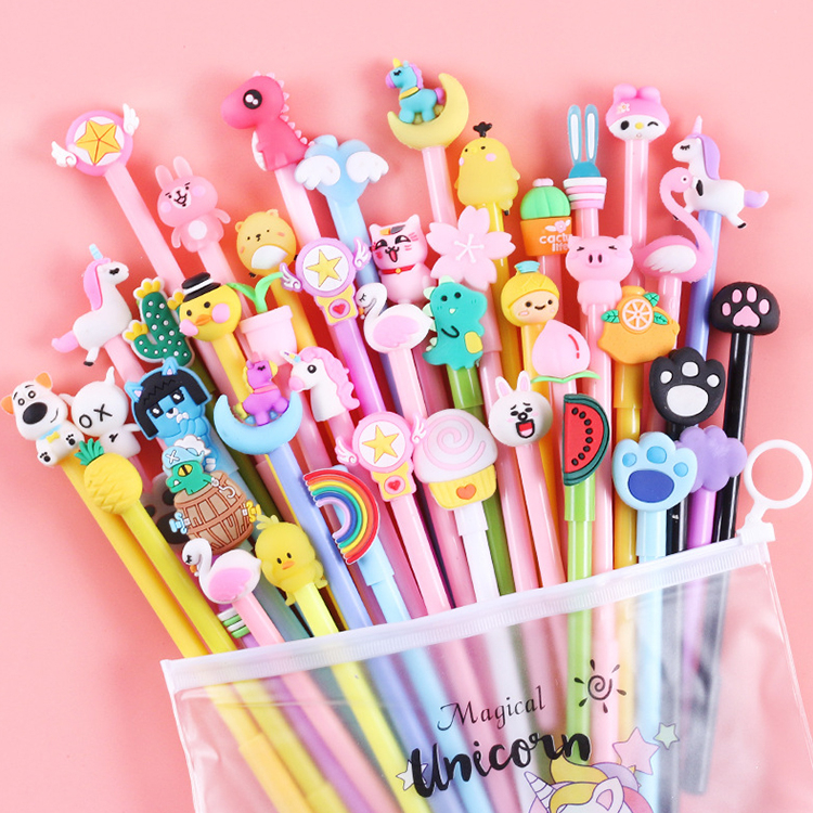 Gel pen cute cartoon creative black ballpoint pen student stationery 0 ...