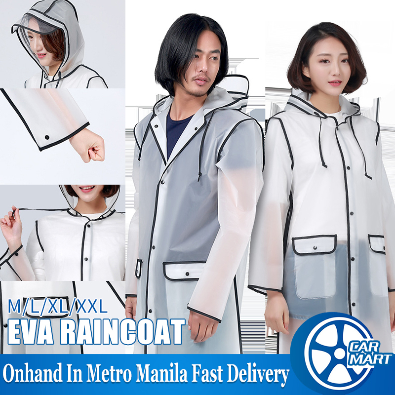 EVA Transparent Raincoat Fashion Wrapped Raincoat Adult Raincoat Riding ...
