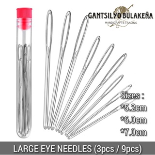 Diy 9pcs/bottle Set Of Big Eye Yarn Needles In Multiple Colors With A  Transparent Needle Bottle