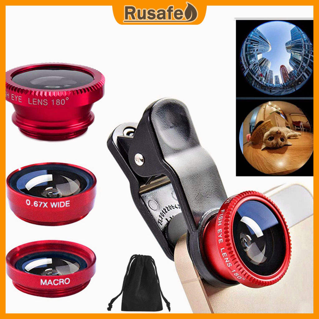 Mobile Phone Universal 3 in 1 Fisheye Lens Wide Angle Macro External ...