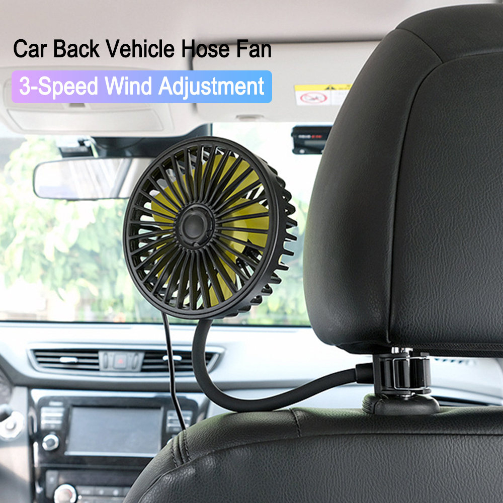 TriPole Car Fan USB Powered - Powerful 3 Speed, Portable Cooling Clip Fan For Car Vent, Quiet Brushless Motor, 360 Degree Rotatable, Air Circulation For Vehicle, Van, Truck, SUV, RV