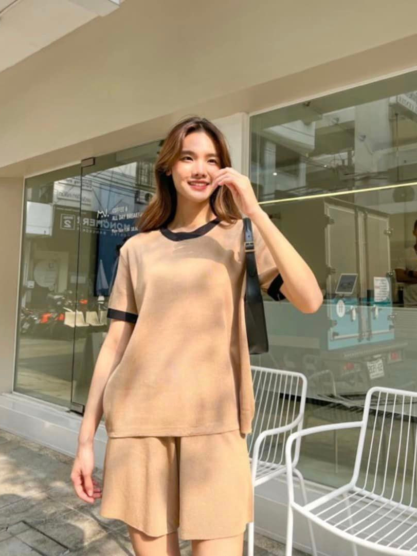 Knitted Terno Set Top And Shorts For Women Ladies Coordinates Outfit