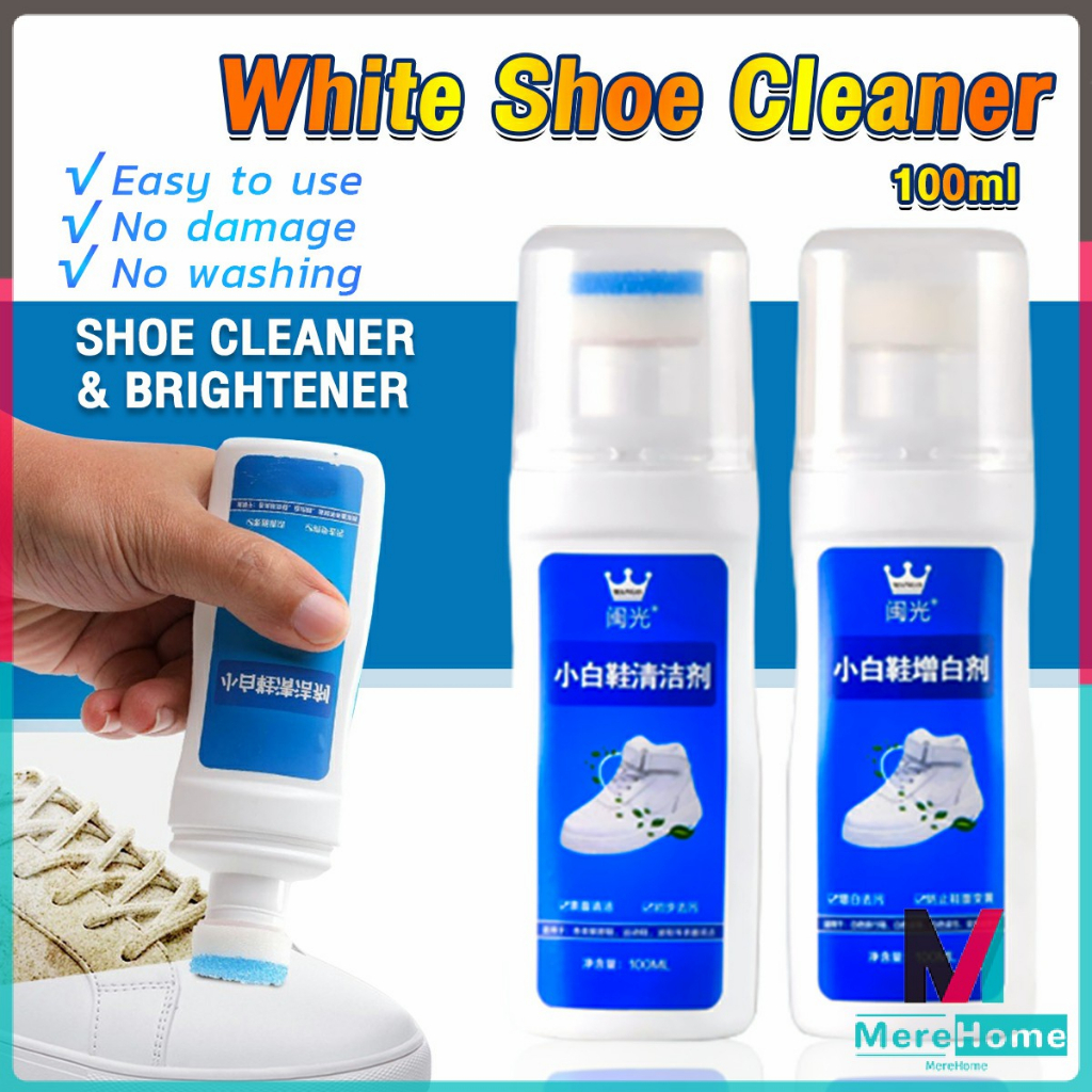 100ml Shoe Cleaner Brightener Remove Stain Shoe Brush White Shoes
