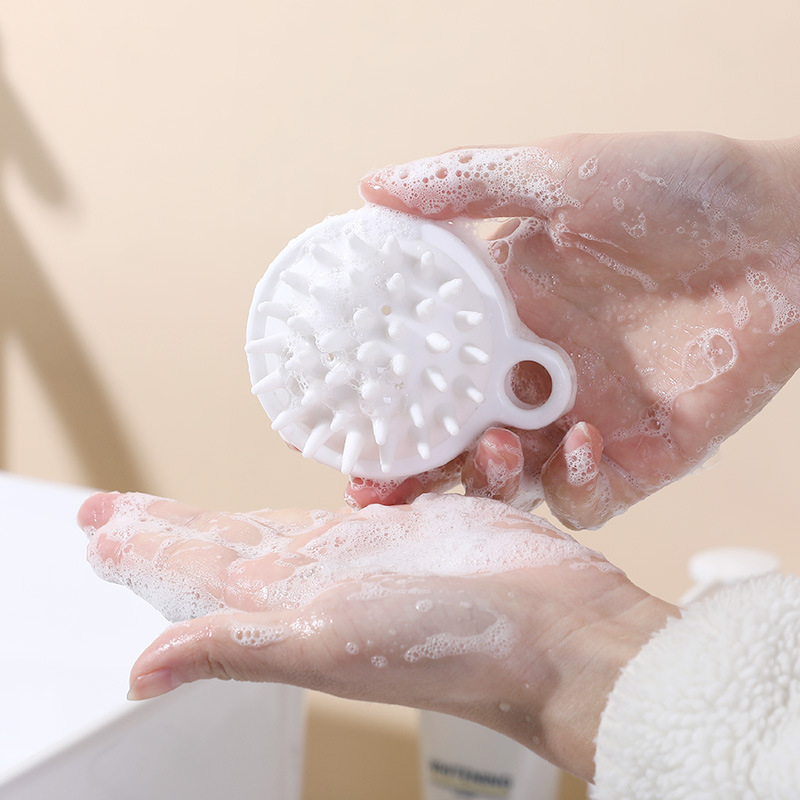 Japanese Silicone Scalp Massager Shampoo Brush Head Shower Clean Scrub ...