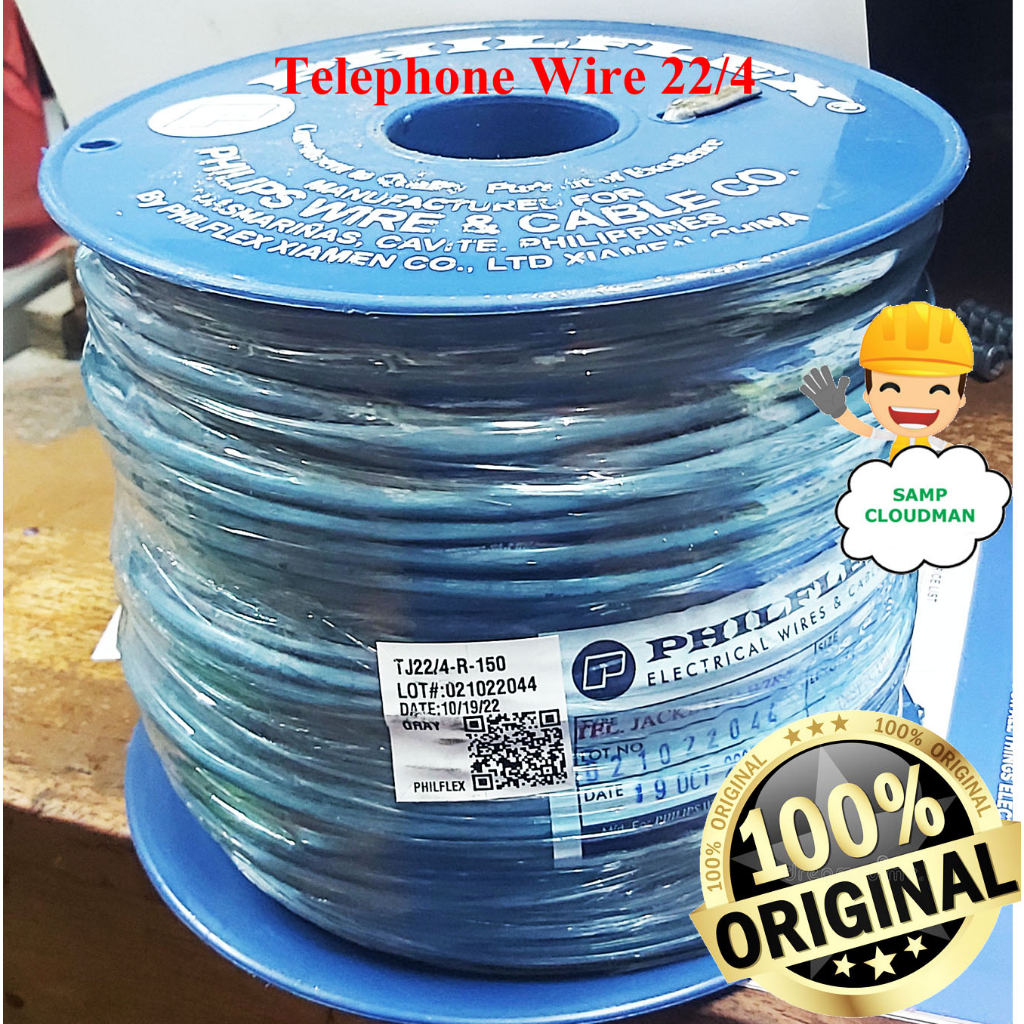 Philflex Telephone Cord 22/4 Telephone Jacketed Wire 4C 0.65mm Regular