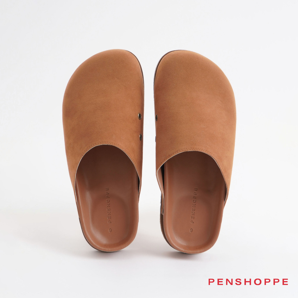 Penshoppe Closed Toe Slides Slippers For Men (Camel/Gray) | Shopee ...