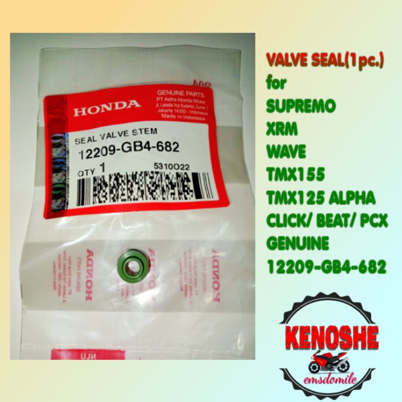 VALVE SEAL(1pc.)SUPREMO/XRM / WAVE / TMX155/ TMX125 ALPHA/ BEAT/ CLICK