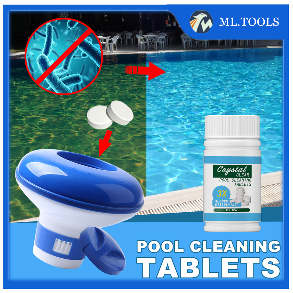 1 Set Pool Cleaning Floating with 100g/Bottle Purifier Tablets Swimming Pool Chlorine Dispenser