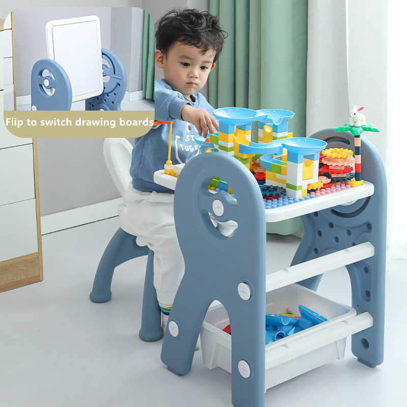 Multifunctional Baby Play Desk: Rotating Building Blocks & Drawing ...