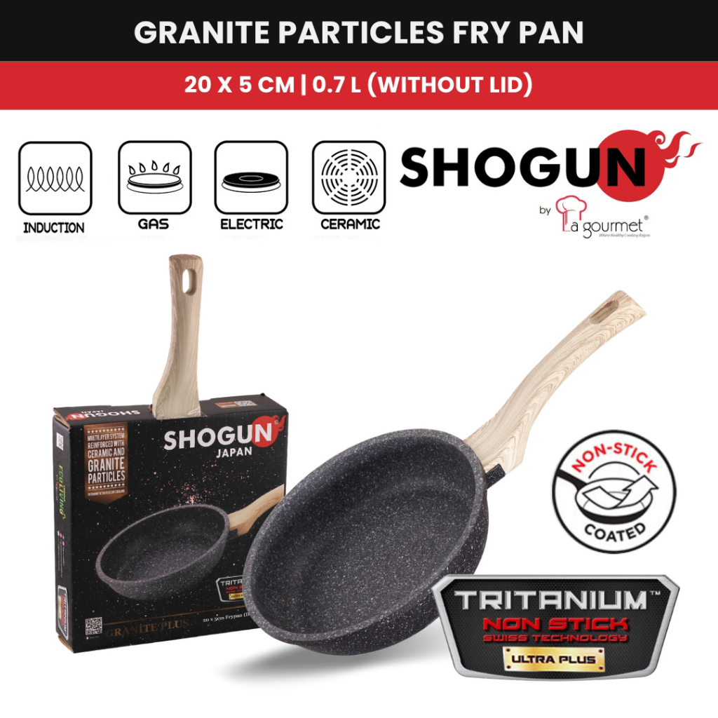 Shogun Granite Cookware Plus 20x5cm Nonstick Frypan with Induction (IH ...