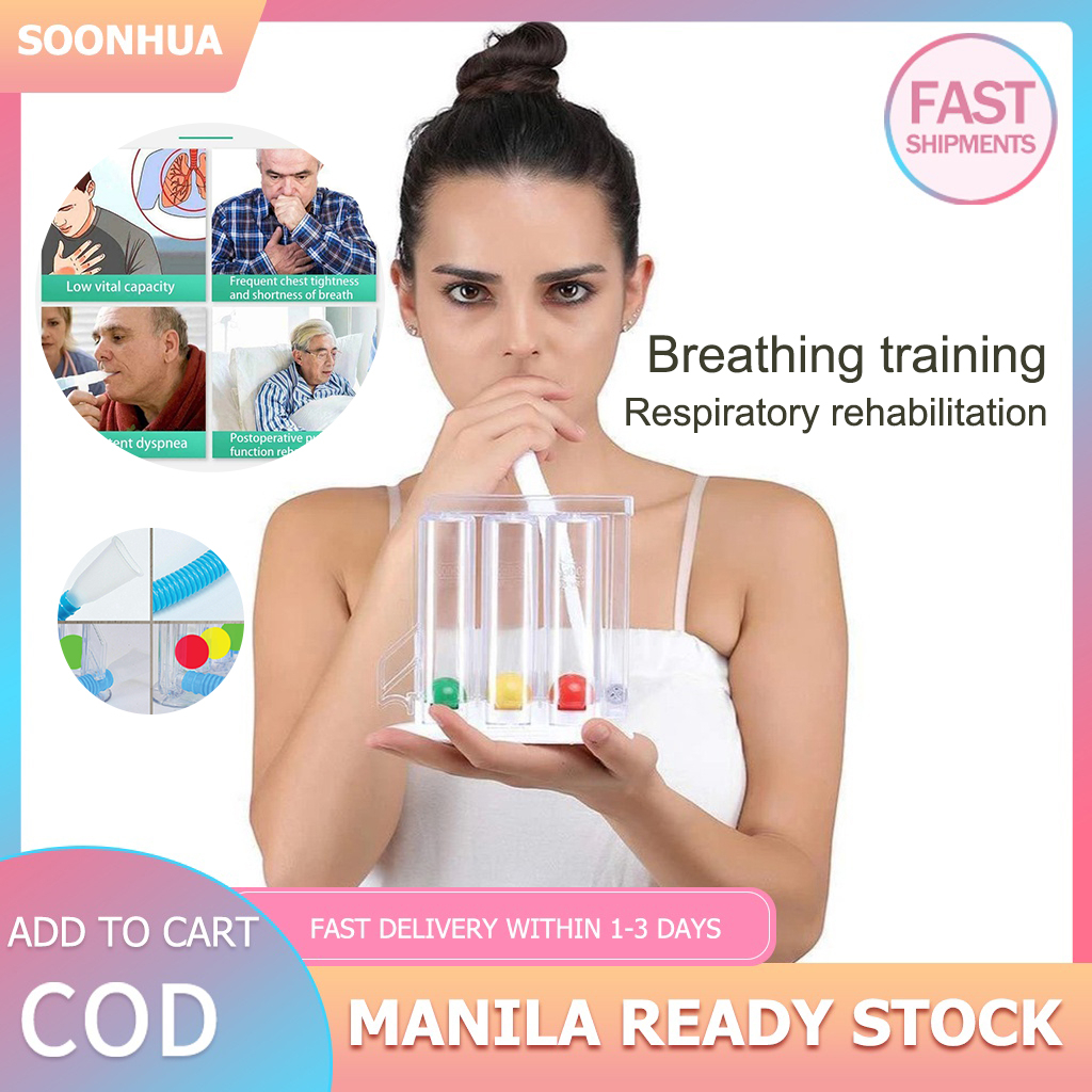 Ready Stock 3-Ball Deep Breathing Exerciser Lung Trainer Inhaling ...
