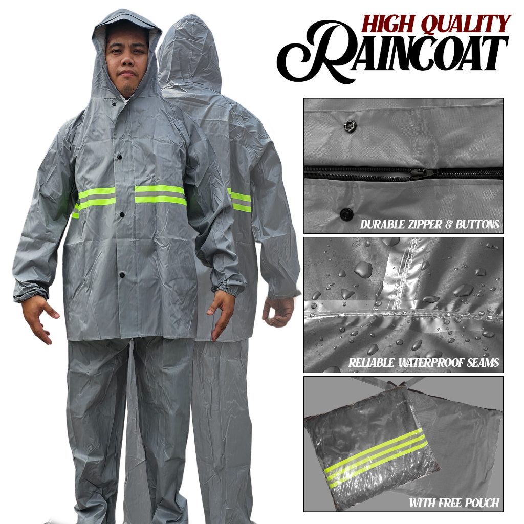 HIGH QUALITY POCKET KAPOTE GRAY JACKET AND PANTS RAINCOAT WITH BAG BIM Shopee Philippines