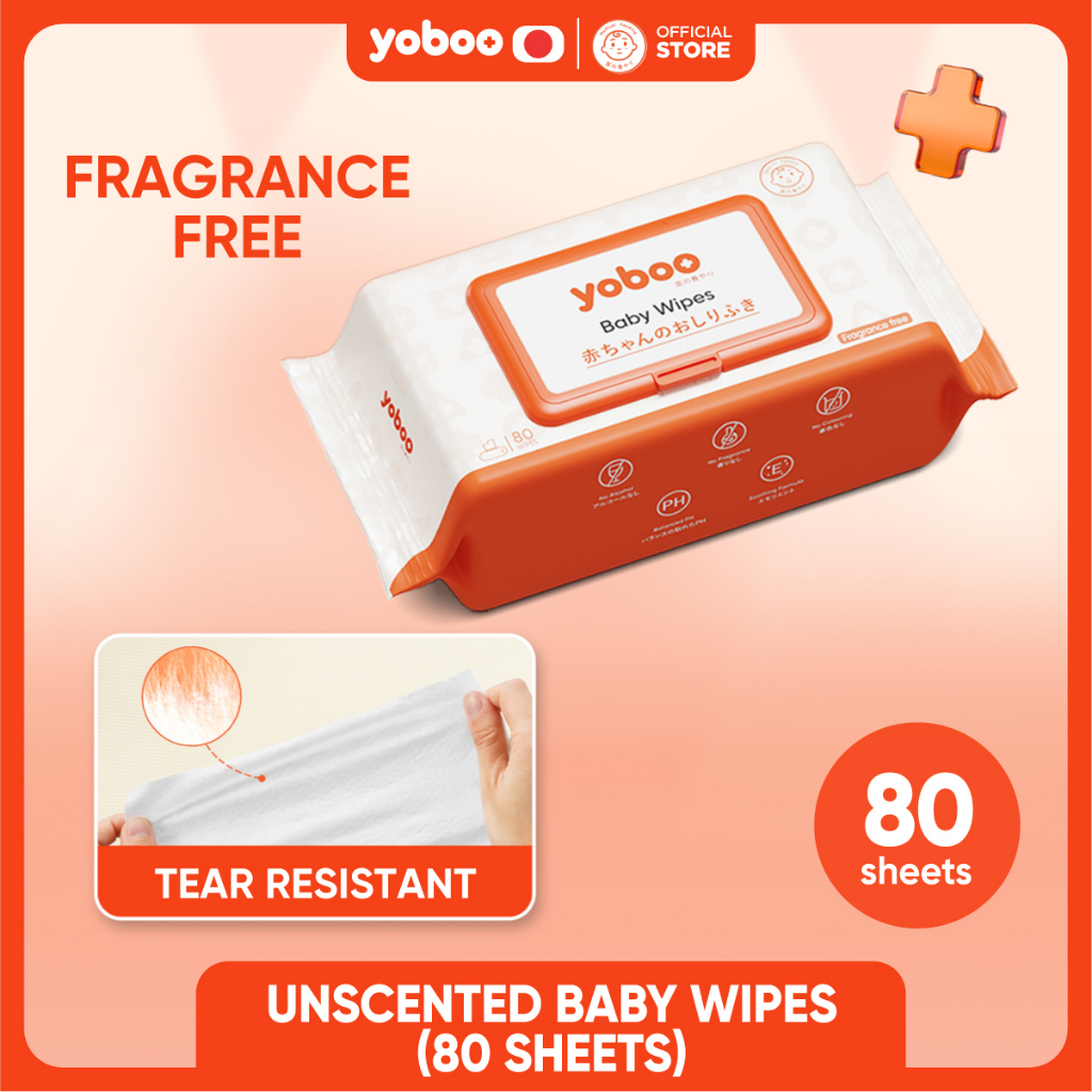 [NEW] Yoboo Unscented Baby Wipes 80 Sheets Single Pack Hypoallergenic ...