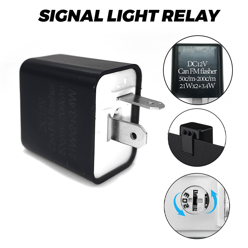 Motorcycle LED Signal Light Flasher Relay Adjustable Universal Black