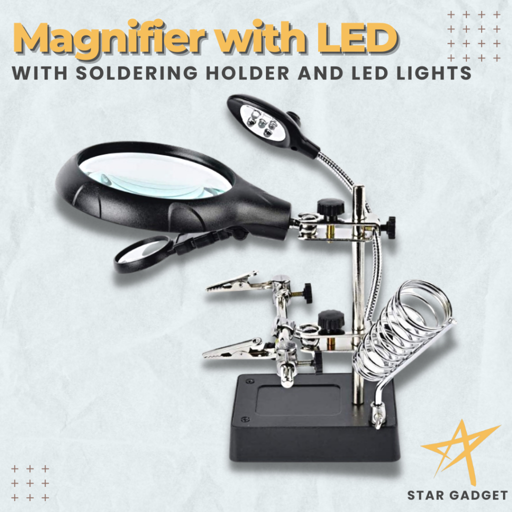 LED Helping Hands Soldering Stations Magnifier LED Lighted Soldering