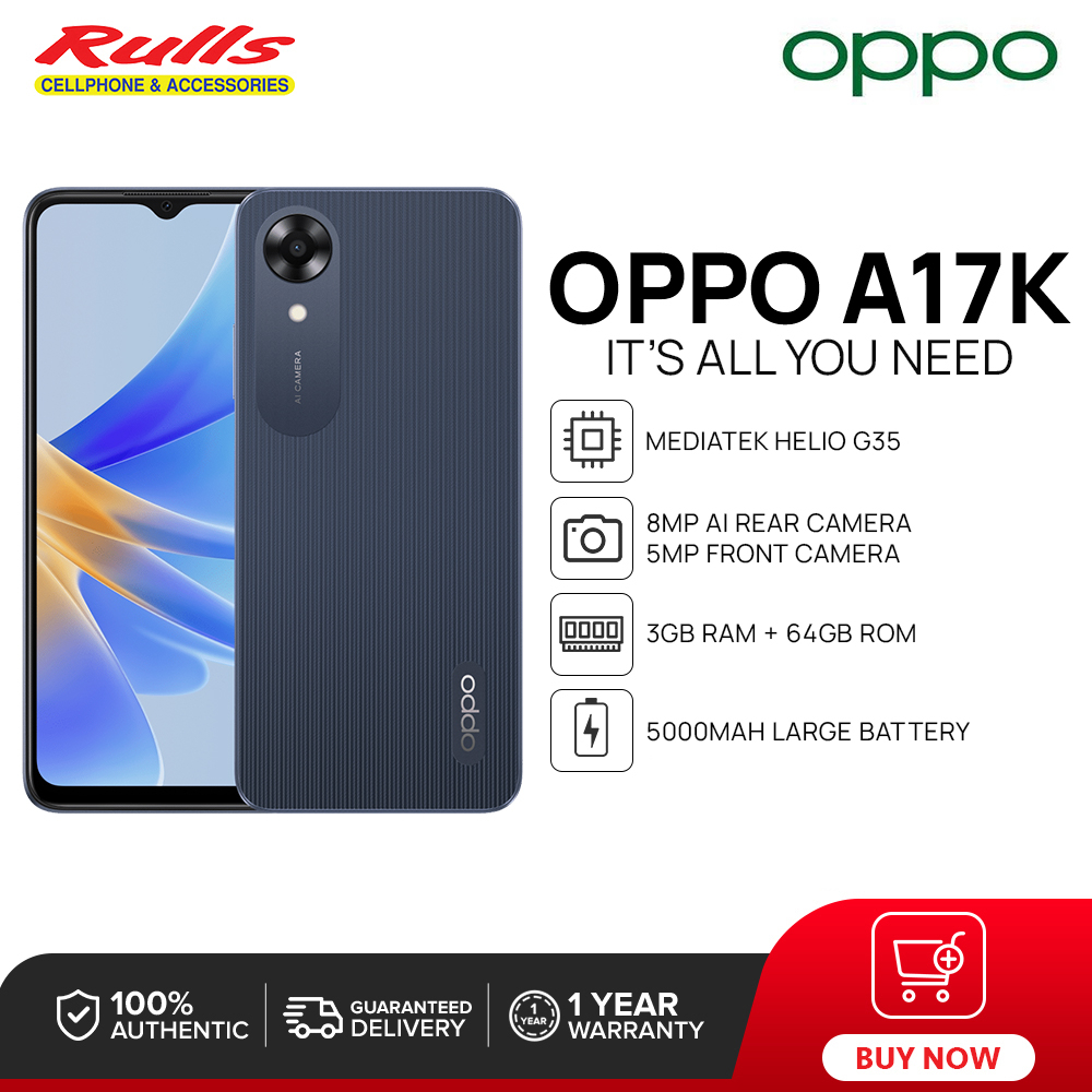 OPPO A17k Smartphone | 3GB RAM+64GB ROM | MediaTek Helio G35 | 5000mAh ...