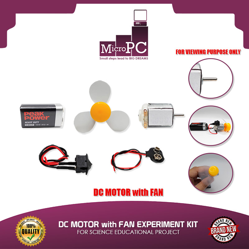 DC MOTOR with FAN EXPERIMENT KIT FOR SCIENCE EDUCATIONAL PROJECT ...