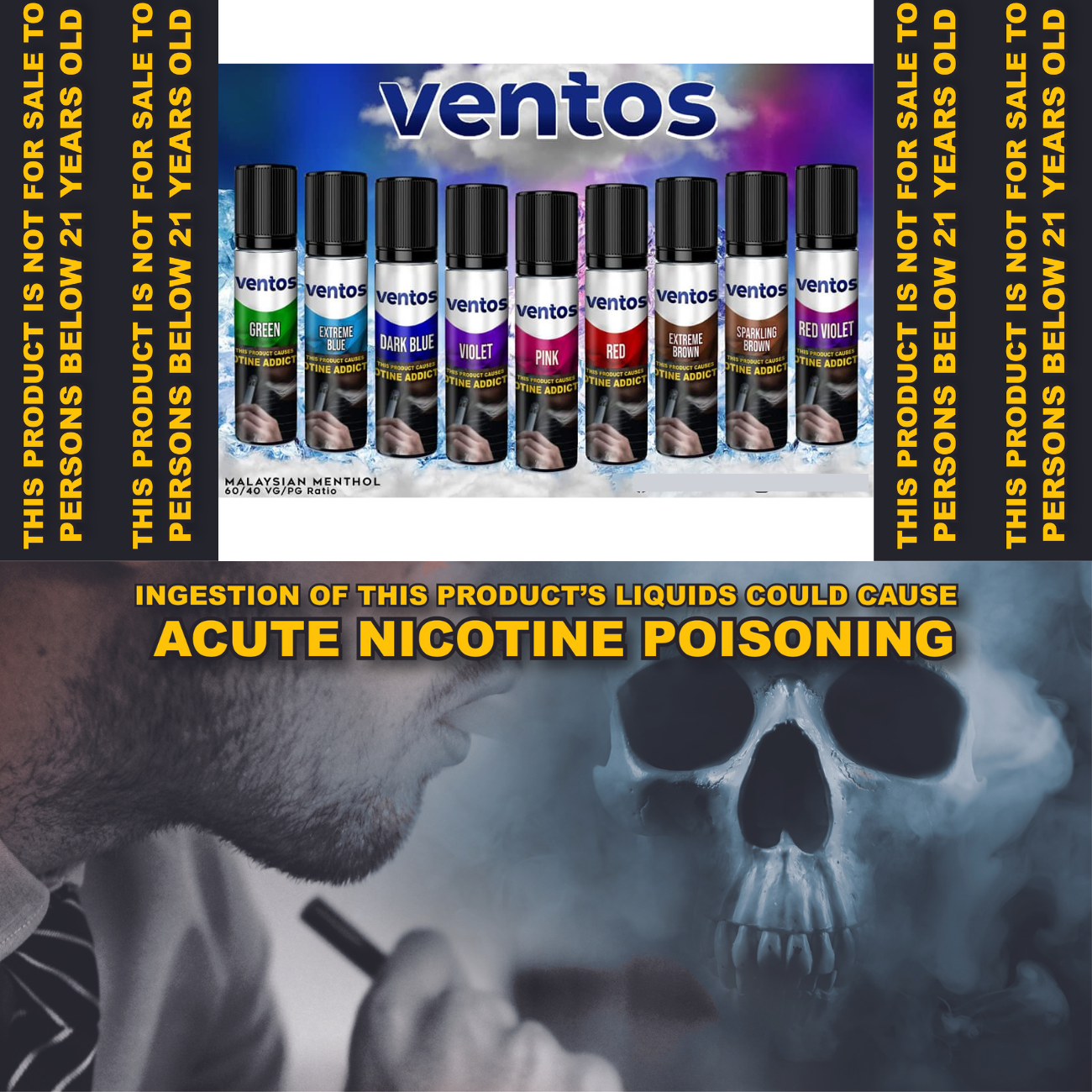 Ventos 65ml 3mg EJuice Vape 50ml Vaping Menthol High VG Legit Shopee
