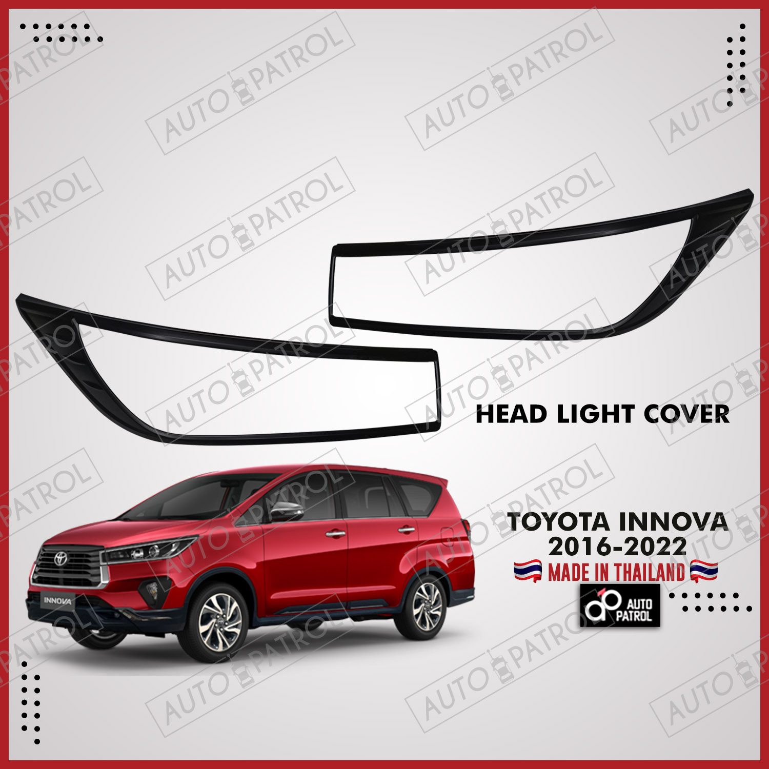 Toyota Innova 2016-2022 Head Lights and Tail Lights Garnish Matte Black ...