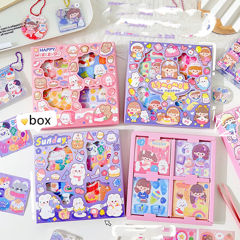 Momojan series stickers ,cute stickers,100pcs sticker per box | Shopee ...