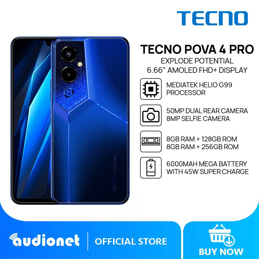 Tecno POVA 4 Pro Smartphone 8GB RAM 128GB 256GB ROM Helio G99 Processor ...