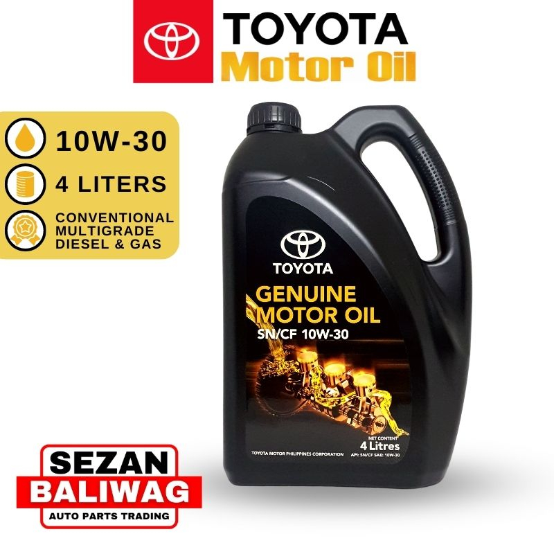 10W-30 DIESEL AND GASOLINE ENGINE OIL 4 LITERS ORIGINAL TOYOTA MOTOR ...