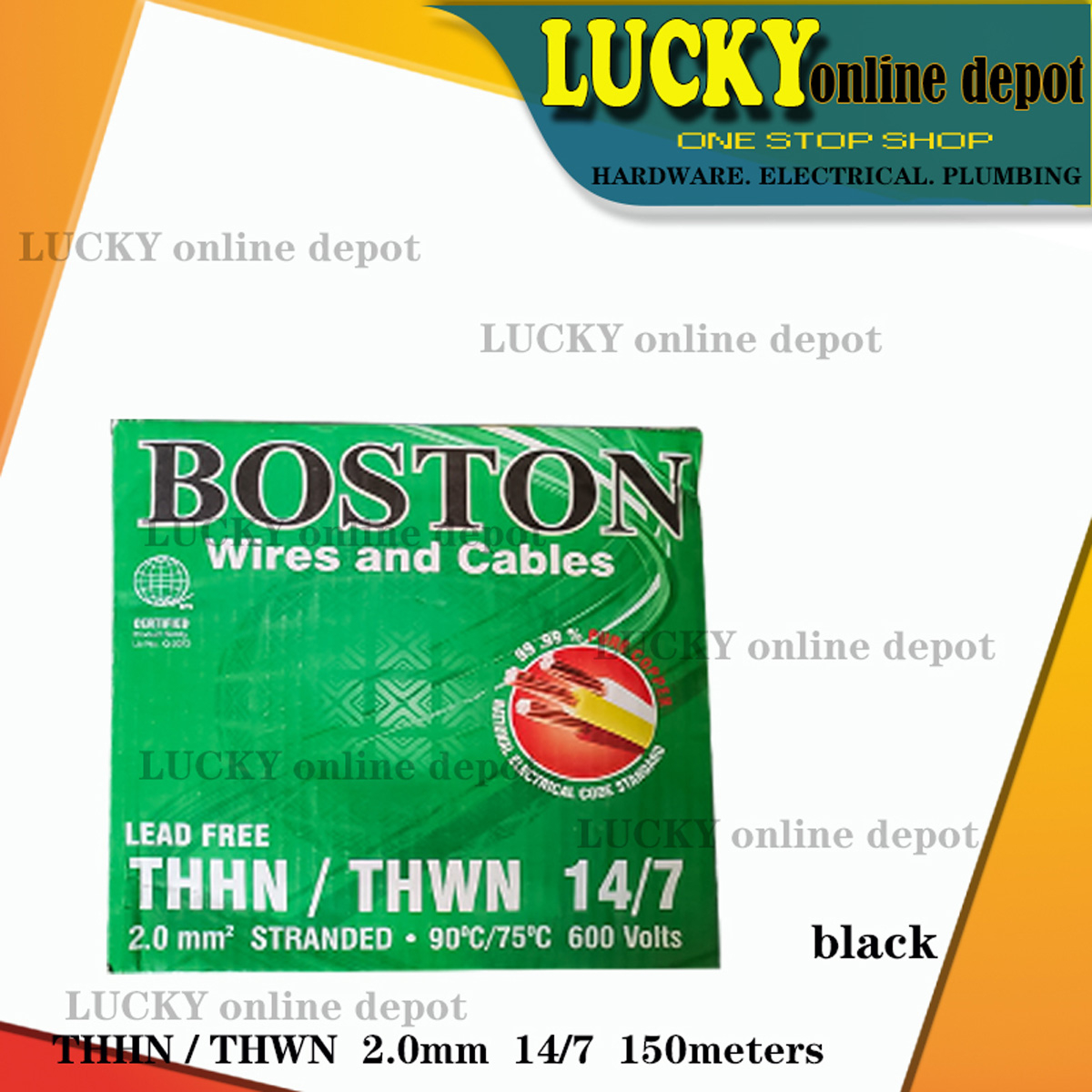 ORIGINAL BOSTON THHN/THWN 14/7, 12/7, 10/7, 8/7 ELECTRICAL STRANDED ...