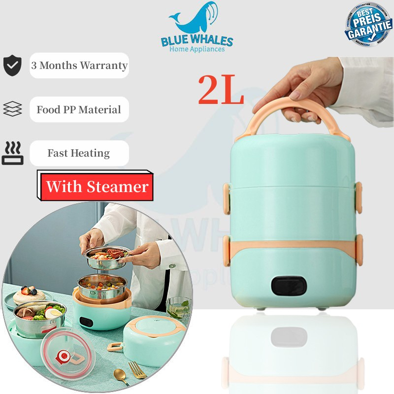Portable Electric Lunch Box 3 Layer Bento Box 2L Food Warmer Food
