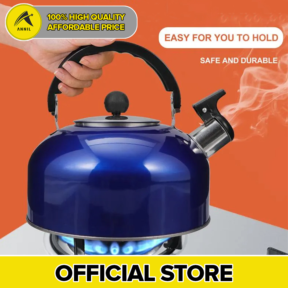 Annil Stainless Steel Whistling Coffee Tea Kettle Flat Bottom Ball Type