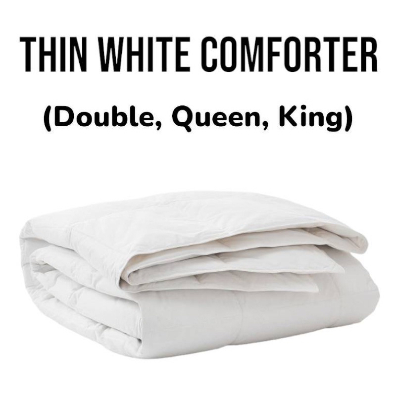 Queen size Plain White Thin Comforter Duvet Filler Shopee Philippines