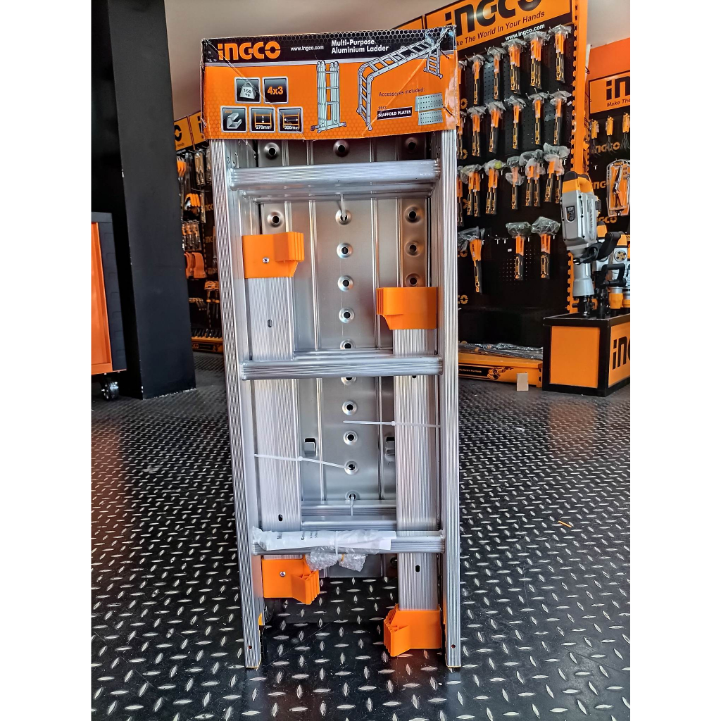 INGCO MULTI-PURPOSE ALUMINUM LADDER 4 X 3 STEPS (HLAD04431)* MERVILLE ...